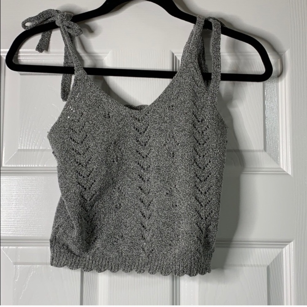 Mustard Seed Crochet Crop Tank Top